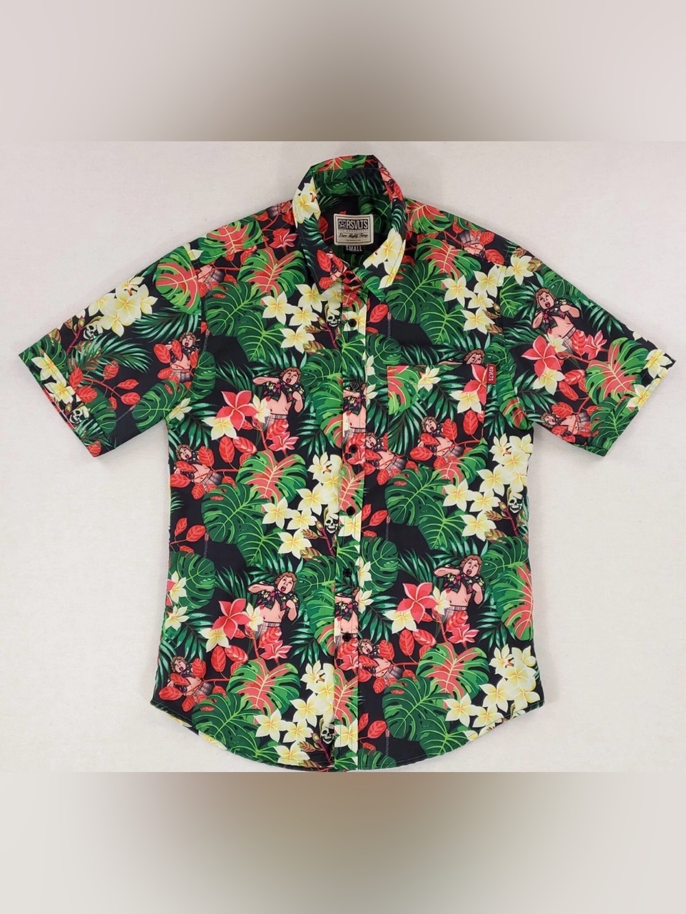 NWT RSVLTS The Goonies Hawaiian Camp Shirt Floral Short Sleeve Mens 3XL